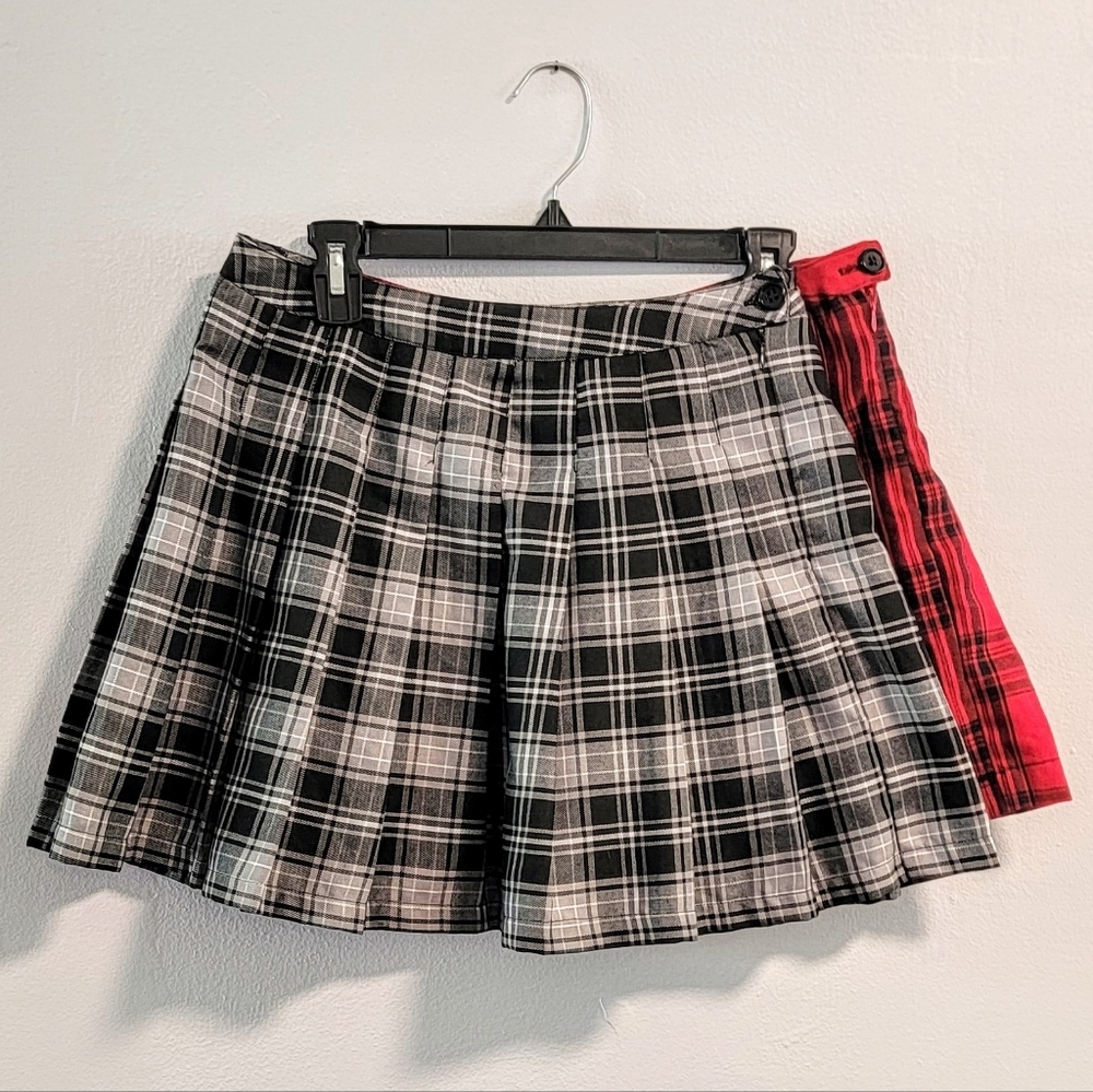 M Bundle Y2K Gothic Grunge Academia Schoolgirl Punk Fairycore Plaid Pleated Mini - Picture 1 of 7